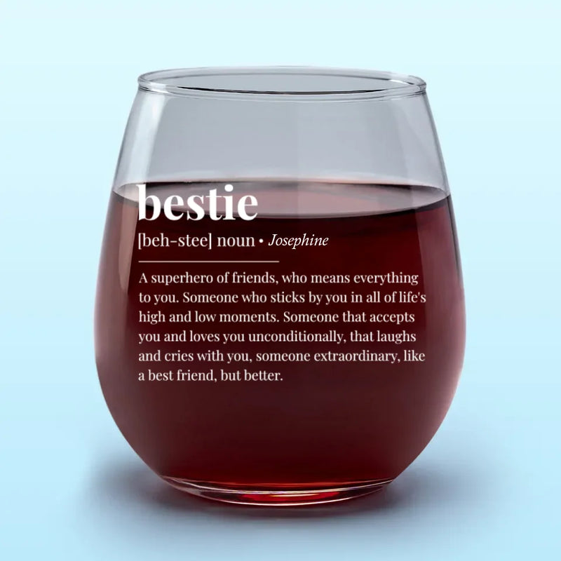 Wine Brings Us Together In The Best Way - Bestie Personalized Custom Wine Glass - Gift For Best Friends, BFF, Sisters