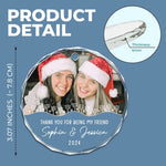 Custom Photo Christmas Friendship Gifts - Personalized Glass Ornament