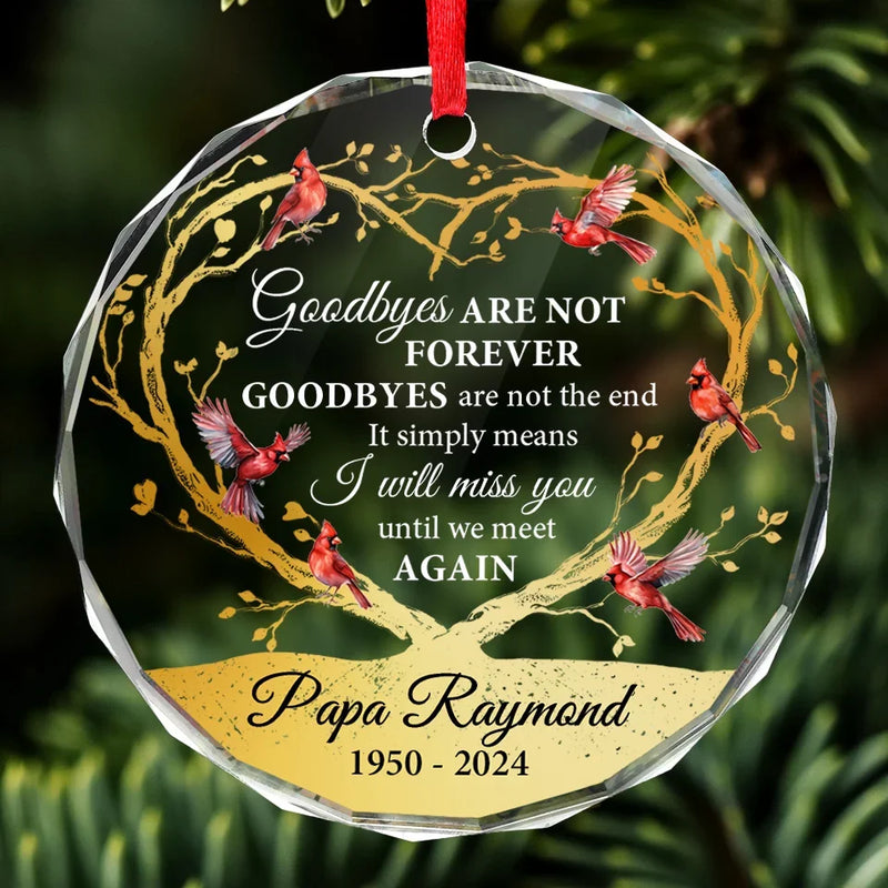 A Beautiful Soul Never Fades - Memorial Personalized Custom Circle Glass Ornament - Sympathy Gift, Christmas Gift For Family Members