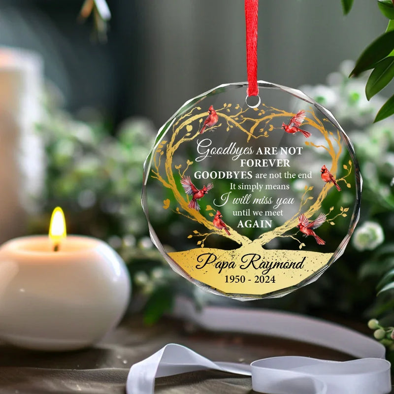 A Beautiful Soul Never Fades - Memorial Personalized Custom Circle Glass Ornament - Sympathy Gift, Christmas Gift For Family Members
