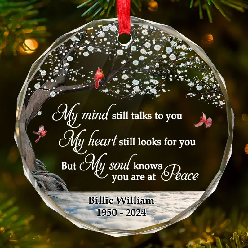 Gone Yet Not Forgotten - Memorial Personalized Custom Circle Glass Ornament - Sympathy Gift, Christmas Gift For Family Members