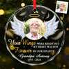 Custom Photo We Keep You In Our Hearts And Our Minds - Memorial Personalized Custom Circle Glass Ornament - Sympathy Gift, Christmas Gift For Family Members