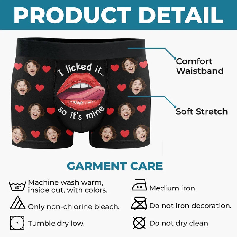 Custom Photo Your Smile Makes My Day Brighter - Couple Personalized Custom Boxer Briefs, Men's Boxers - Gift For Husband Wife, Anniversary