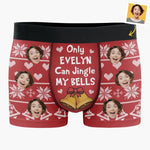 Custom Photo Funny Naughty Christmas Gifts - Personalized Boxer Briefs