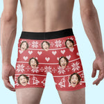Custom Photo Funny Naughty Christmas Gifts - Personalized Boxer Briefs