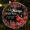 Never Forget That I Miss You - Memorial Personalized Custom Circle Glass Ornament - Sympathy Gift, Christmas Gift For Family Members