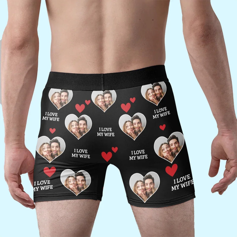 Custom Photo With Your Smile Everything Feels Possible - Couple Personalized Custom Boxer Briefs, Men's Boxers - Gift For Husband Wife, Anniversary
