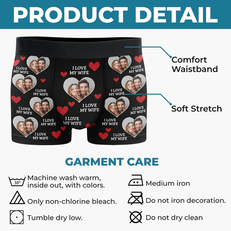 Custom Photo With Your Smile Everything Feels Possible - Couple Personalized Custom Boxer Briefs, Men's Boxers - Gift For Husband Wife, Anniversary