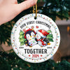We Are Together From Now - Couple Personalized Custom 3D Inflated Effect Printed Ornament - Ceramic Round Shaped - Christmas Gift For Husband Wife, Anniversary, First Christmas