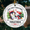 We Are Together From Now - Couple Personalized Custom 3D Inflated Effect Printed Ornament - Ceramic Round Shaped - Christmas Gift For Husband Wife, Anniversary, First Christmas