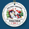 We Are Together From Now - Couple Personalized Custom 3D Inflated Effect Printed Ornament - Ceramic Round Shaped - Christmas Gift For Husband Wife, Anniversary, First Christmas