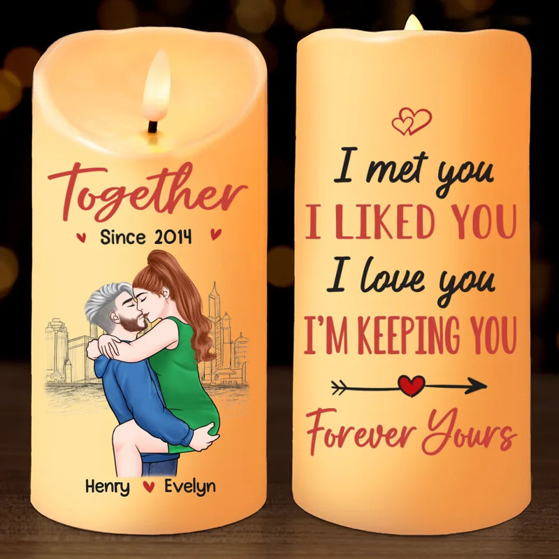 I Love You, You Are My Heart - Couple Personalized Custom LED Candle - Christmas Gift For Husband Wife, Anniversary