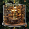 Happy Place - Family Personalized Custom Ornament - Acrylic Custom Shaped - Christmas Gift For Book Lovers, Book Club