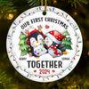 We Are Together From Now - Couple Personalized Custom 3D Inflated Effect Printed Ornament - Ceramic Round Shaped - Christmas Gift For Husband Wife, Anniversary, First Christmas