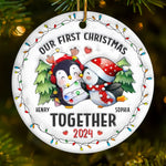 Custom Name First Christmas Couple Gifts - Personalized Ceramic Ornament