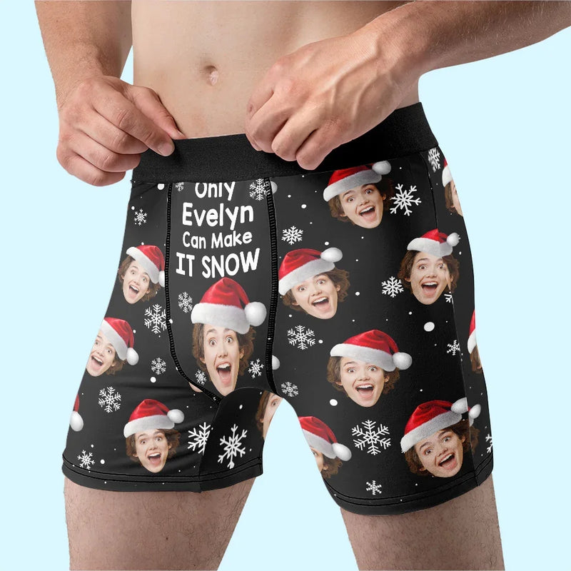 Custom Photo Your Smile Makes Every Moment Together Special - Couple Personalized Custom Boxer Briefs, Men's Boxers - Christmas Gift For Husband Wife, Anniversary