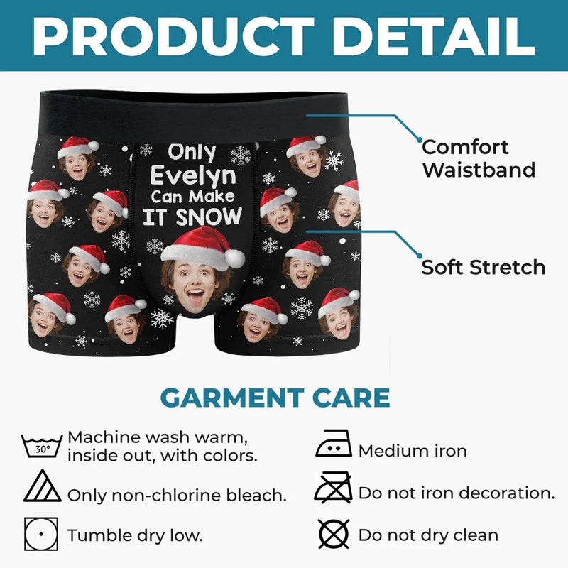 Custom Photo Your Smile Makes Every Moment Together Special - Couple Personalized Custom Boxer Briefs, Men's Boxers - Christmas Gift For Husband Wife, Anniversary