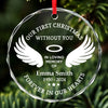 Your Spirit Lives On In Every Thought We Share - Memorial Personalized Custom Circle Glass Ornament - Sympathy Gift, Christmas Gift For Family Members