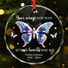 There Are No Goodbyes For Us - Memorial Personalized Custom Circle Glass Ornament - Sympathy Gift, Christmas Gift For Family Members