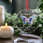 Custom Name Memorial Butterfly Gifts - Personalized Glass Ornament