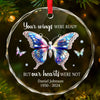 There Are No Goodbyes For Us - Memorial Personalized Custom Circle Glass Ornament - Sympathy Gift, Christmas Gift For Family Members