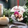 Custom Photo Your Vibe Attracts Your Tribe - Bestie Personalized Custom Circle Glass Ornament - Christmas Gift For Best Friends, BFF, Sisters, Coworker
