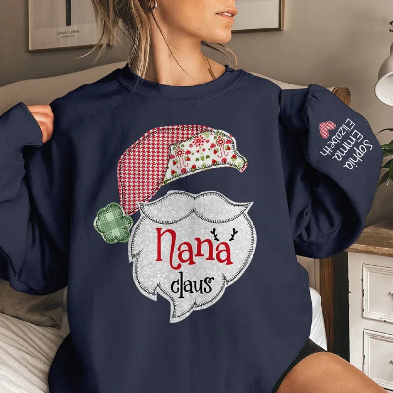 The Love Of A Mother Brightens Every Moment - Family Personalized Custom Unisex Sweatshirt With Design On Sleeve - Christmas Gift For Mom, Grandma