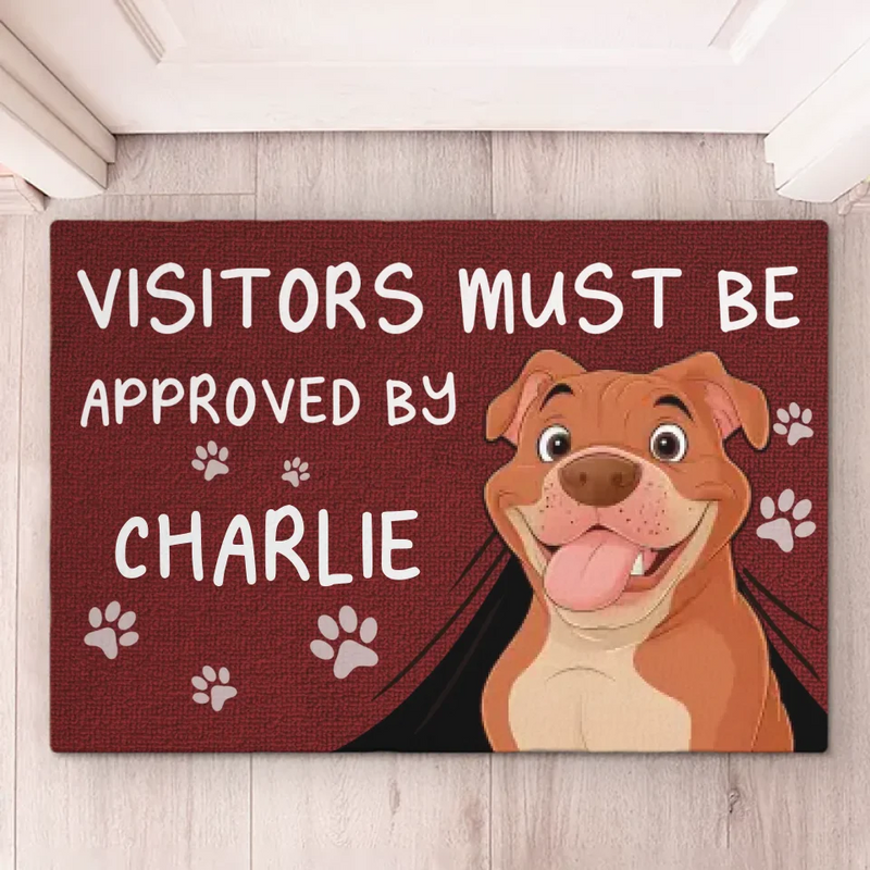 Custom Name Dog Visitor Welcome Decor - Personalized Doormat