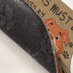 Custom Name Dog Visitor Welcome Decor - Personalized Doormat