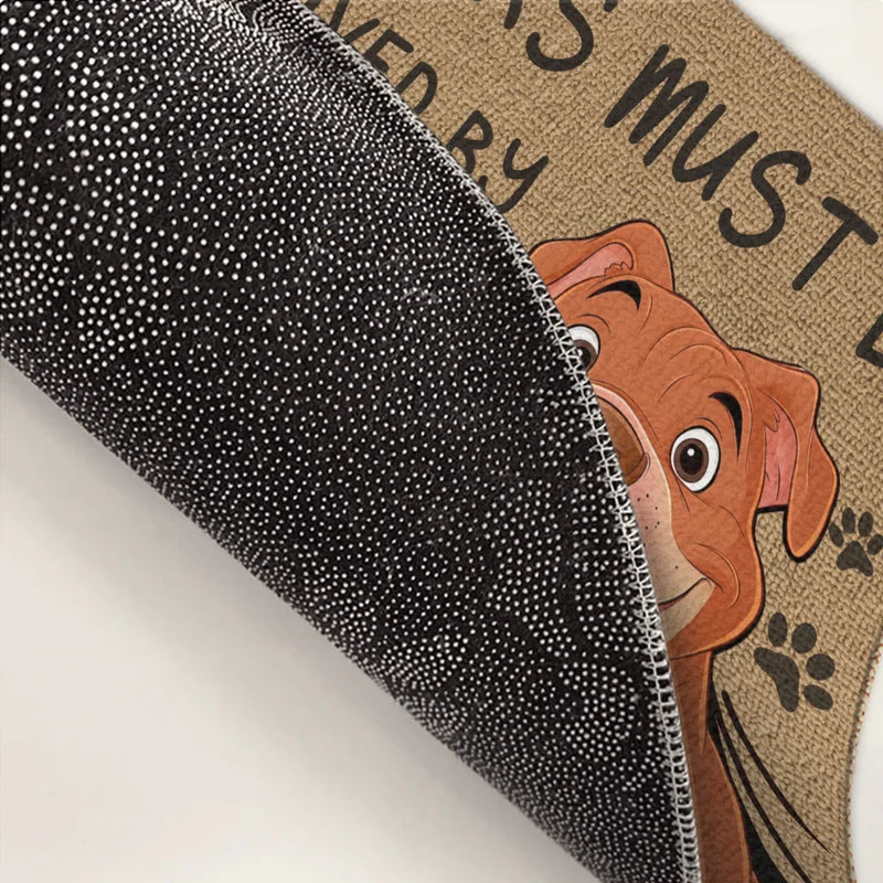 Custom Name Dog Visitor Welcome Decor - Personalized Doormat