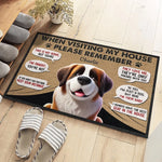 Custom Name Funny Dog House Rules Gifts for Dog Lovers - Personalized Doormat