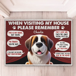 Custom Name Funny Dog House Rules Gifts for Dog Lovers - Personalized Doormat