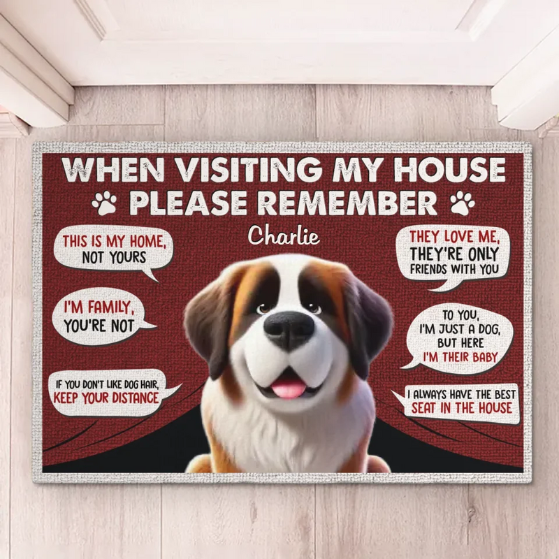 Custom Name Funny Dog House Rules Gifts for Dog Lovers - Personalized Doormat