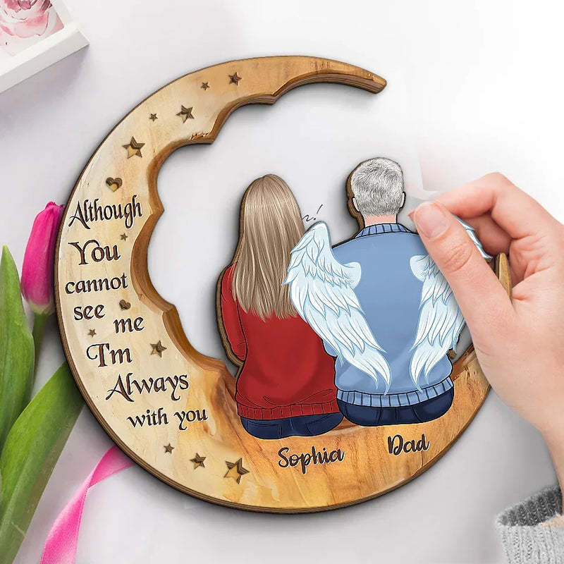 Not A Day Goes By That You're Not Missed - Memorial Personalized Custom 2-Layered Wooden Plaque With Stand - Sympathy Gift, Christmas Gift For Family Members