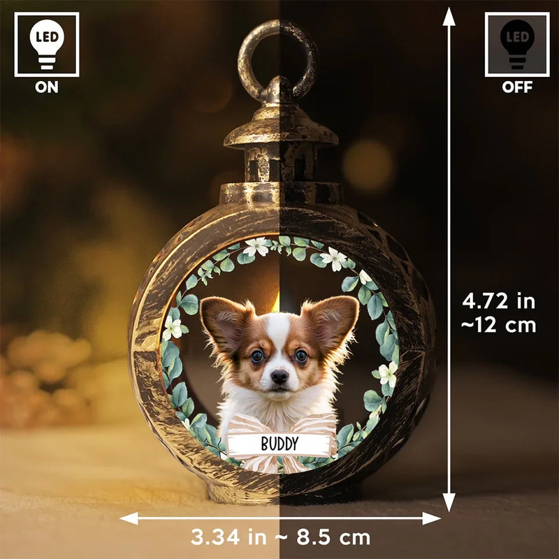 Custom Photo You Are Not Forgotten, You Will Live In My Heart Forever - Memorial Personalized Custom Candlelight Lantern Ornament - Sympathy Gift, Christmas Gift For Pet Owners, Pet Lovers