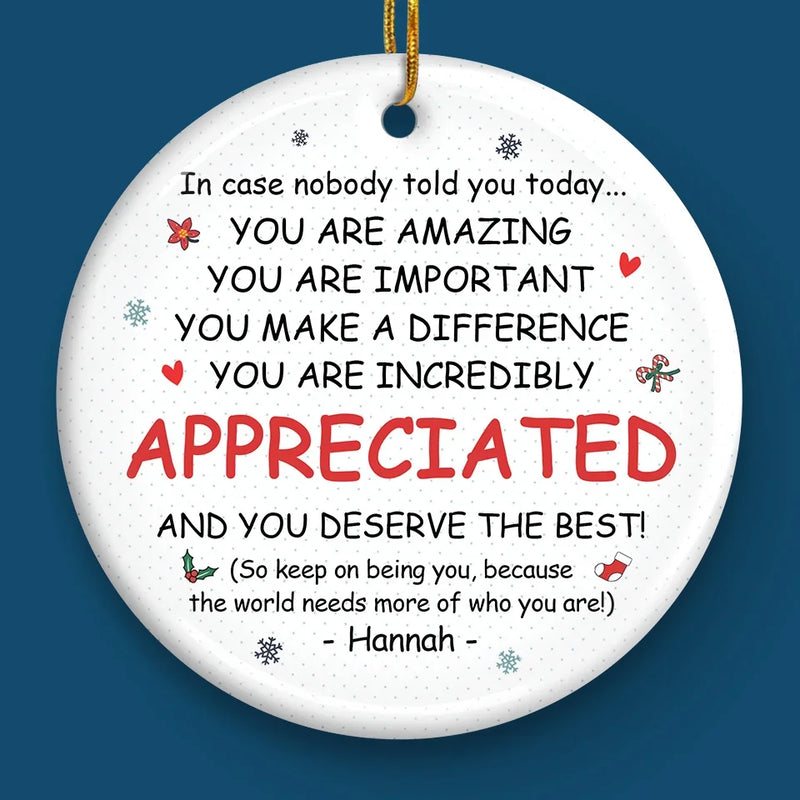 Friends At Work Make Long Days So Much Brighter - Coworker Personalized Custom Ornament - Ceramic Round Shaped - Christmas Gift For Coworkers, Work Friends, Colleagues
