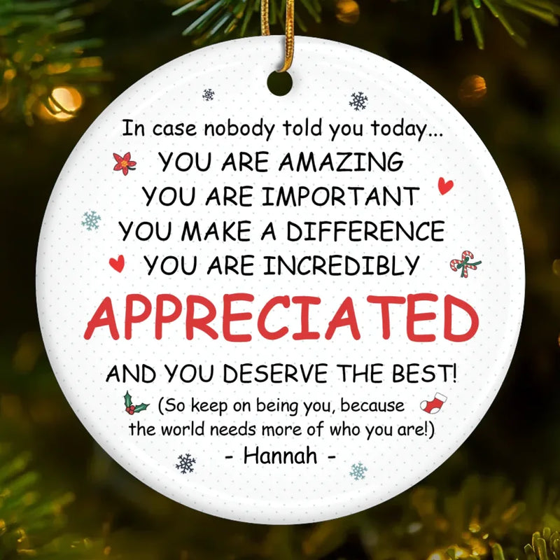 Friends At Work Make Long Days So Much Brighter - Coworker Personalized Custom Ornament - Ceramic Round Shaped - Christmas Gift For Coworkers, Work Friends, Colleagues