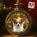 Custom Pet Photo Christmas Gifts for Dog Lovers - Personalized Candlelight Lantern Ornament