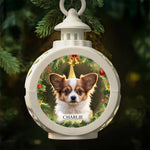 Custom Pet Photo Christmas Gifts for Dog Lovers - Personalized Candlelight Lantern Ornament