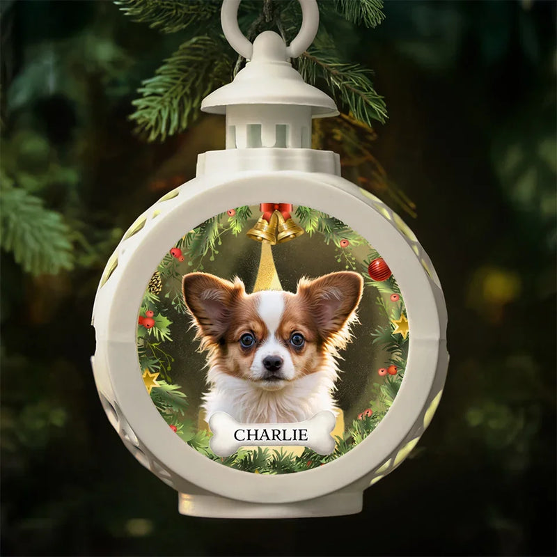 Custom Pet Photo Christmas Gifts for Dog Lovers - Personalized Candlelight Lantern Ornament