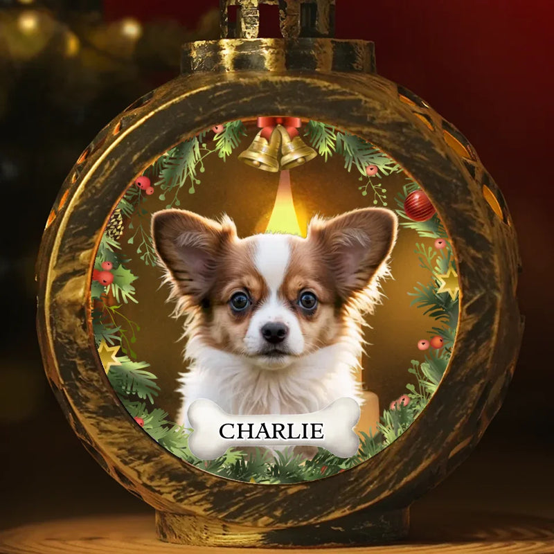 Custom Pet Photo Christmas Gifts for Dog Lovers - Personalized Candlelight Lantern Ornament