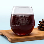 Custom Name Soul Sister Gifts for Women - Personalized Wine Glass