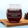 Work Bestie Knows What My Eye Rolls Mean - Coworker Personalized Custom Wine Glass - Gift For Coworkers, Work Friends, Colleagues