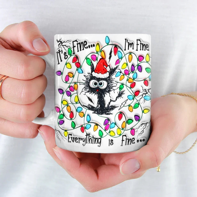 Calm Like A Cat On A Windowsill - Friend 3D Inflated Effect Printed Mug - Christmas Gift For Best Friends, Family Members, Coworkers, Yourself