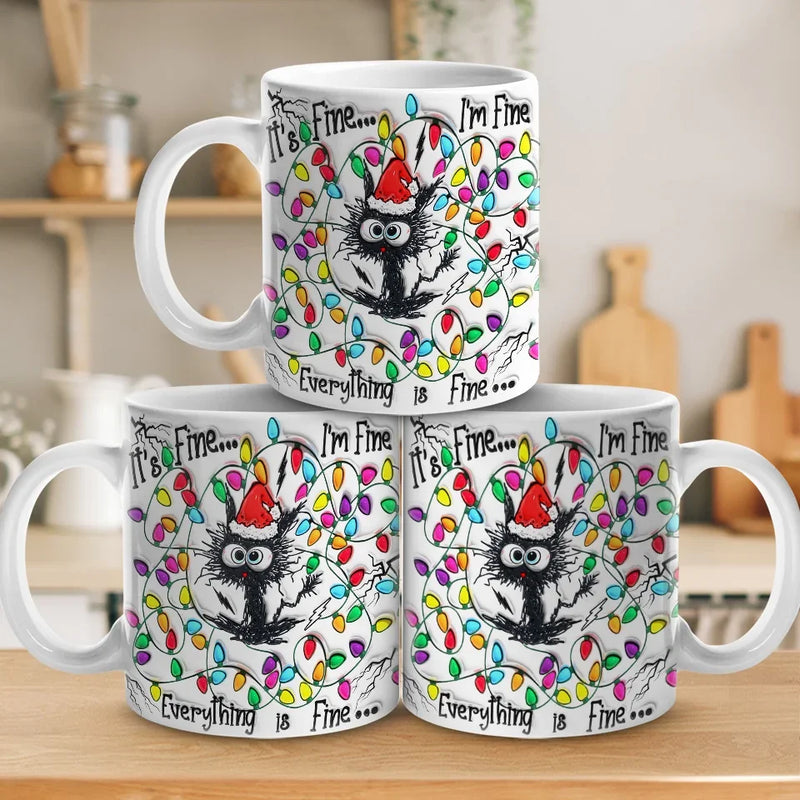 Calm Like A Cat On A Windowsill - Friend 3D Inflated Effect Printed Mug - Christmas Gift For Best Friends, Family Members, Coworkers, Yourself
