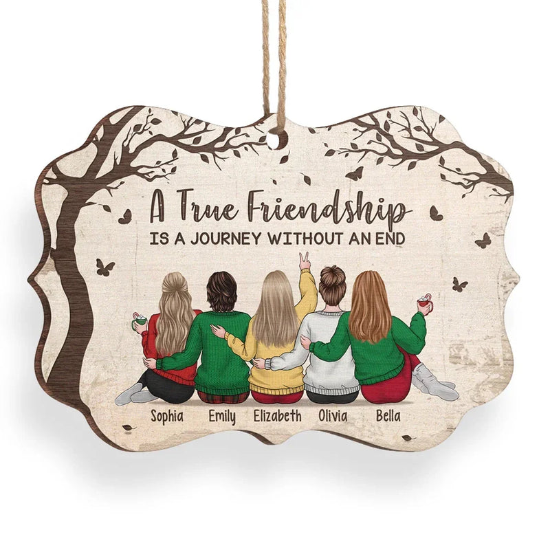 Jingle Ladies Rock - Bestie Personalized Custom Ornament - Wood Custom Shaped - Christmas Gift For Best Friends, BFF, Sisters