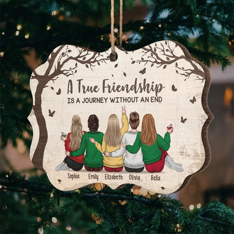 Jingle Ladies Rock - Bestie Personalized Custom Ornament - Wood Custom Shaped - Christmas Gift For Best Friends, BFF, Sisters