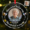 Custom Photo Love Never Leaves Us Even When They're Gone - Memorial Personalized Custom Circle Glass Ornament - Sympathy Gift, Christmas Gift For Family Members