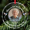 Custom Photo Love Never Leaves Us Even When They're Gone - Memorial Personalized Custom Circle Glass Ornament - Sympathy Gift, Christmas Gift For Family Members