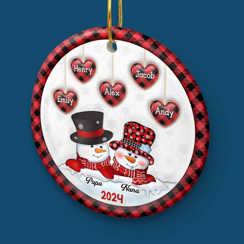 Grandma, The Way You Loved Me Will Live On In My Heart Forever - Family Personalized Custom 3D Inflated Effect Printed Ornament - Ceramic Round Shaped - Christmas Gift For Grandma, Grandpa